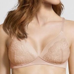 MAIDENFORM nude padded lace convertible bra 38DD
